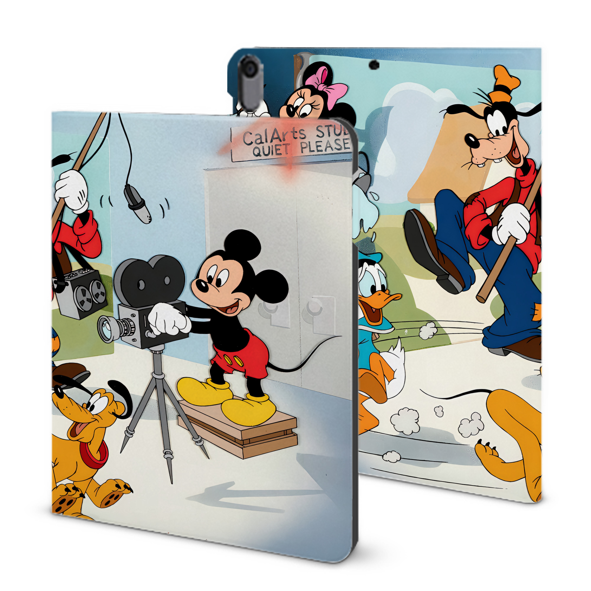 （画像用） ミッキーマウス Mickey Mouse IPad ケース ブック型 PUレザー TPU 耐衝撃 軽量 薄型 ペン収納なし 全面保護 IPad 各モデル対応